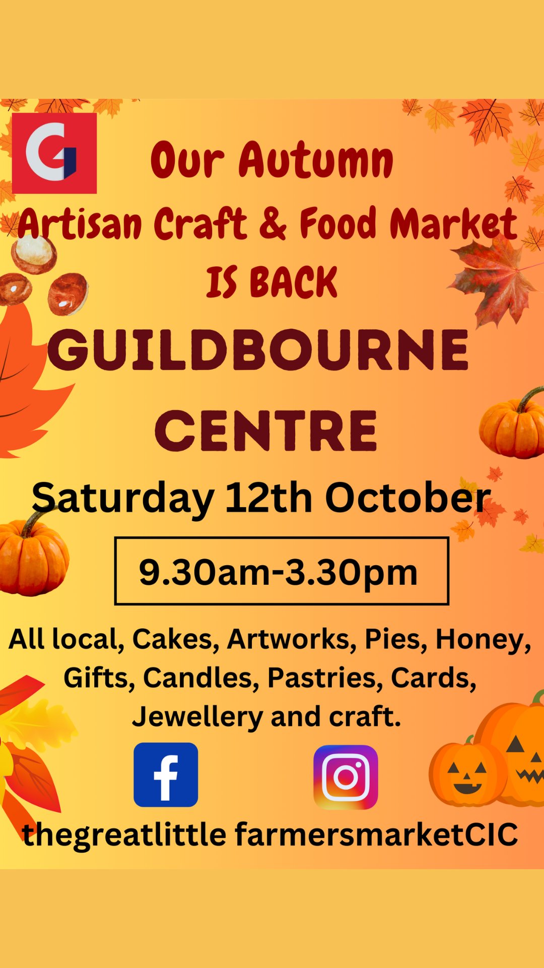 Autumn Artisan Craft and Food Market at Guildbourne Centre